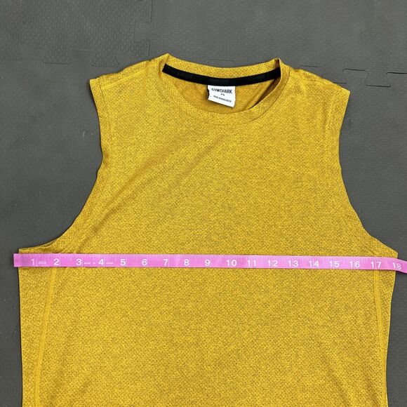 Gymshark Sleeveless Tank Top Athletic Shirt Men's Size XS Gold Yellow Charity - Picture 7 of 9